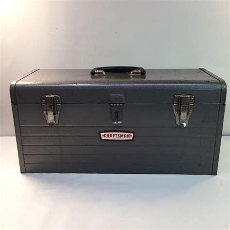 Vintage Tool Box Craftsman Model 6512 Metal with Top Tray